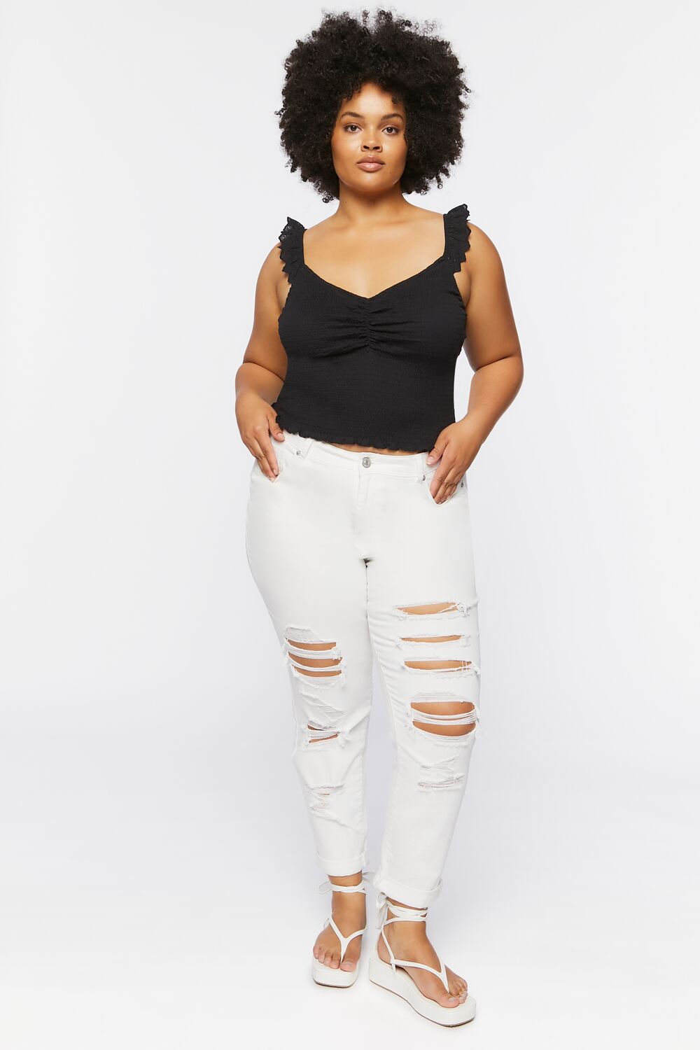 Plus Size Smocked Tank Top - Forever 21