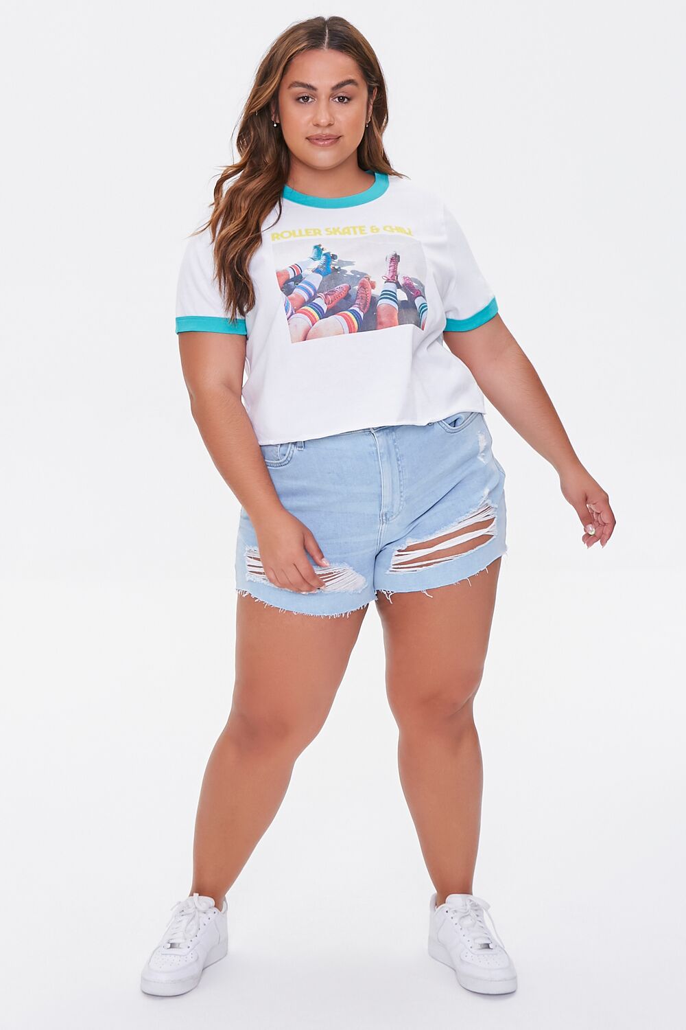 Plus Size Moxi Skates Ringer Tee - Forever 21