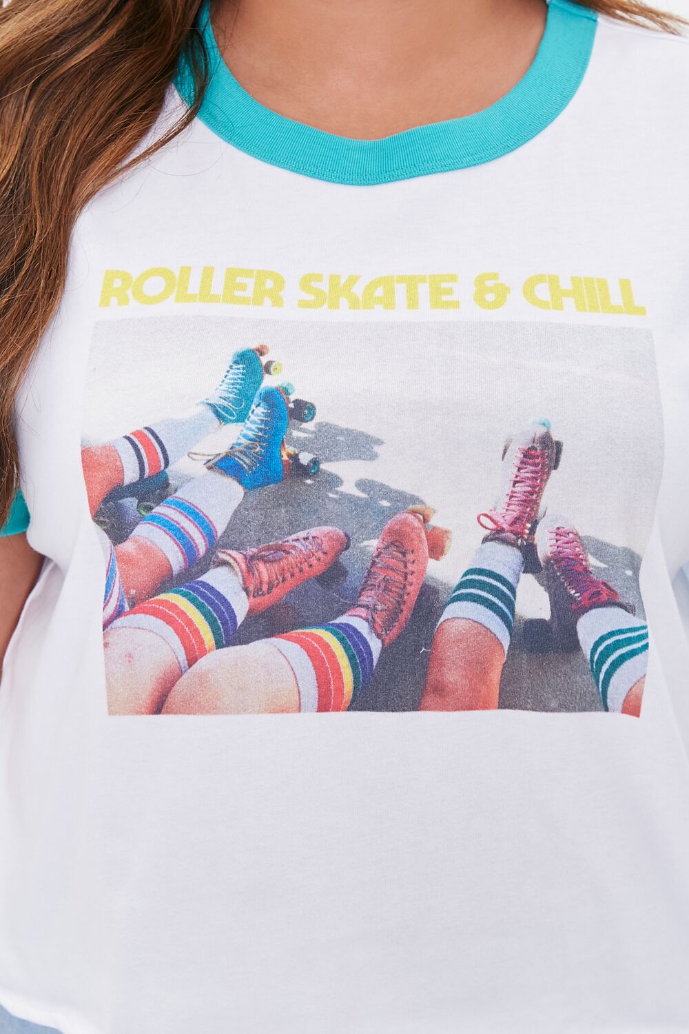 Plus Size Moxi Skates Ringer Tee - Forever 21