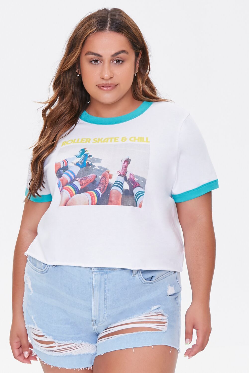 Plus Size Moxi Skates Ringer Tee - Forever 21