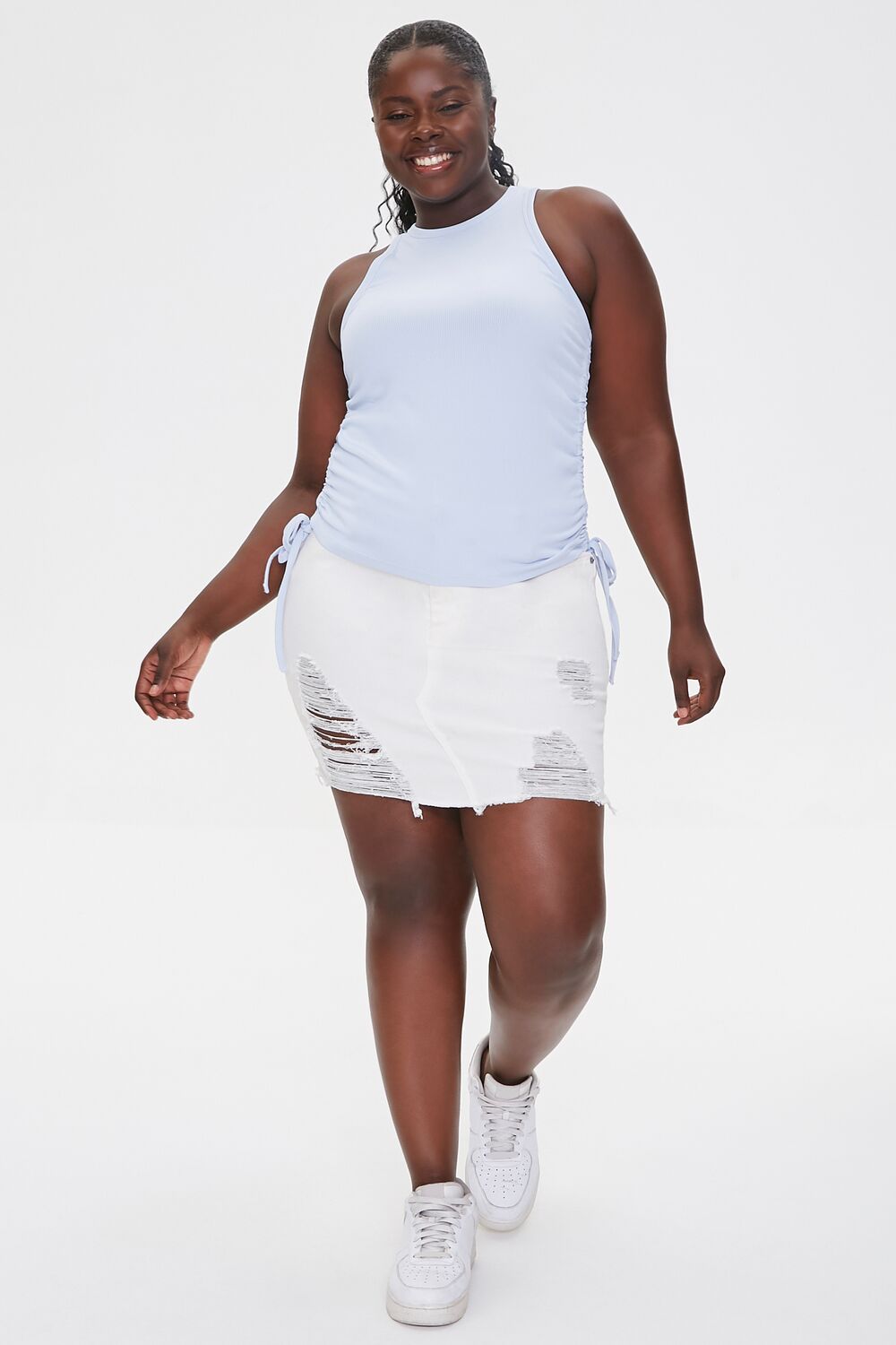 Plus Size Ruched Drawstring Crop Top - Forever 21