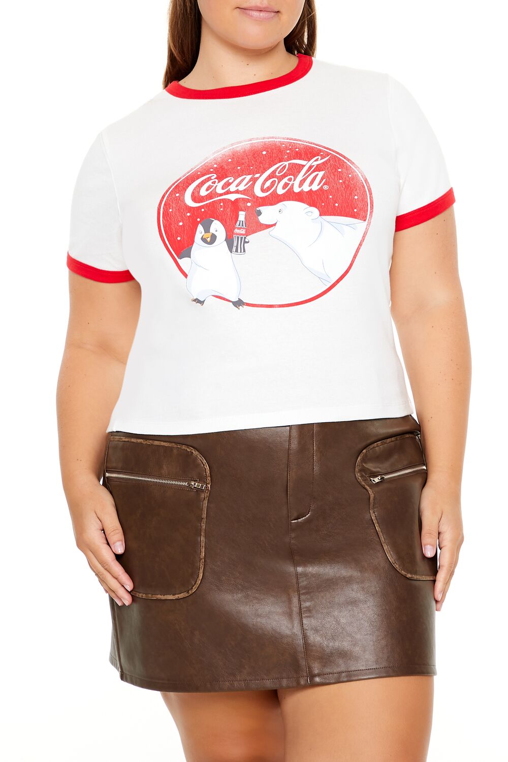Plus Size Coca-Cola Ringer Baby Tee - Forever 21