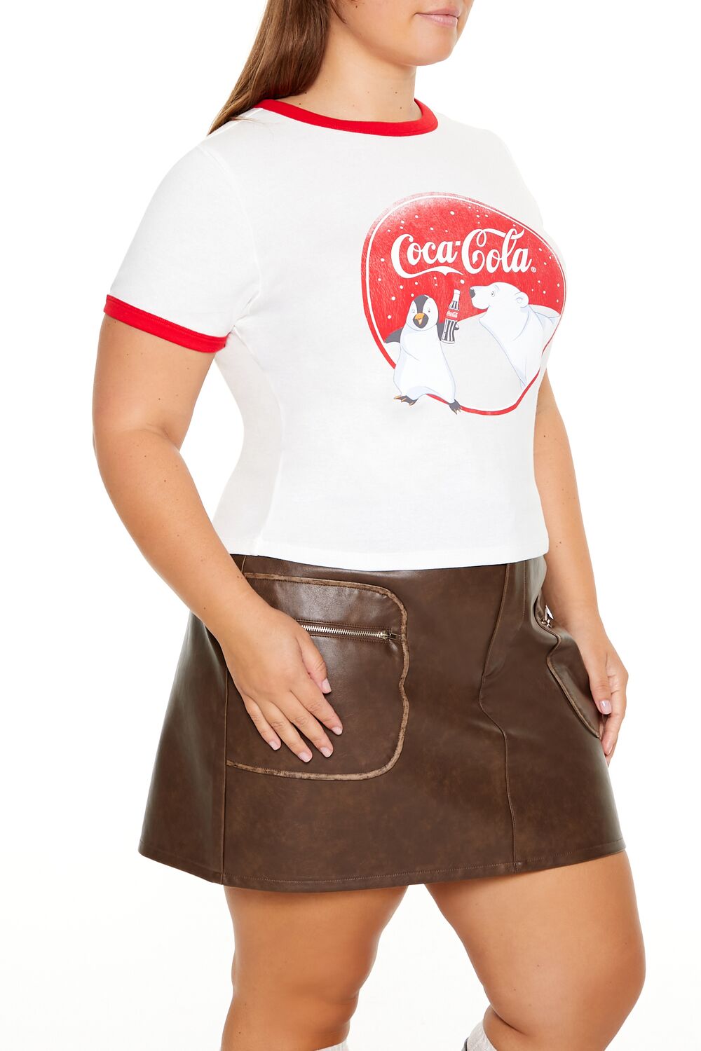 Plus Size Coca-Cola Ringer Baby Tee - Forever 21