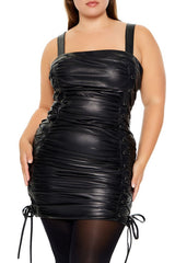 Plus Size Lace-Up Mini Dress - Forever 21