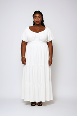 Plus Size Tiered Puff-Sleeve Maxi Dress - Forever 21