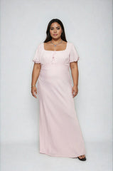Plus Size Satin Puff-Sleeve Maxi Dress - Forever 21