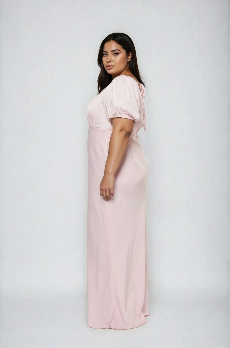 Plus Size Satin Puff-Sleeve Maxi Dress - Forever 21