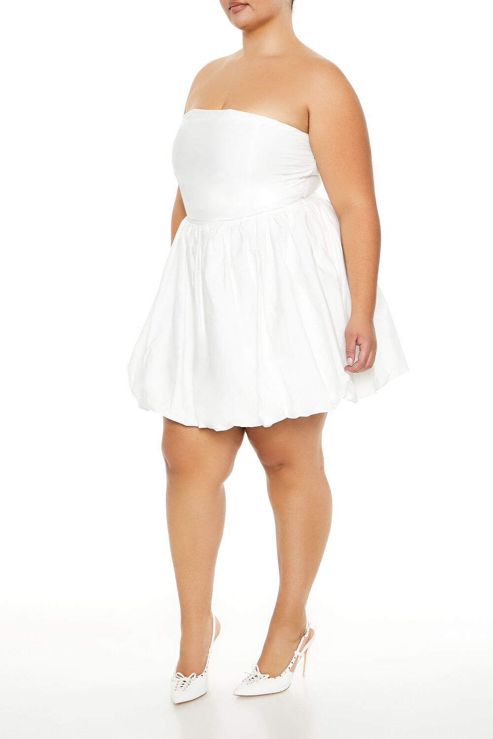Plus Size Bubble-Hem Mini Dress - Forever 21