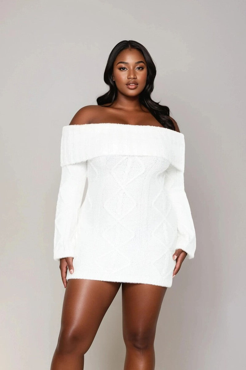 Plus Size Cable Knit Mini Sweater Dress - Forever 21