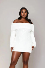 Plus Size Cable Knit Mini Sweater Dress - Forever 21
