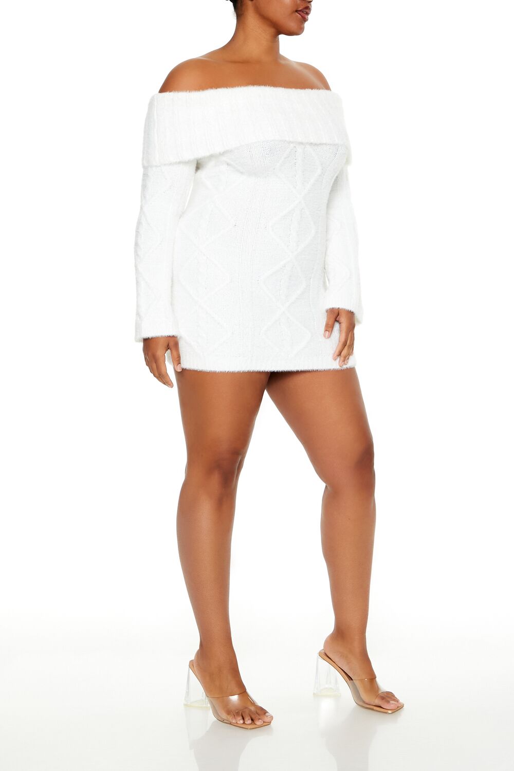 Plus Size Cable Knit Mini Sweater Dress - Forever 21