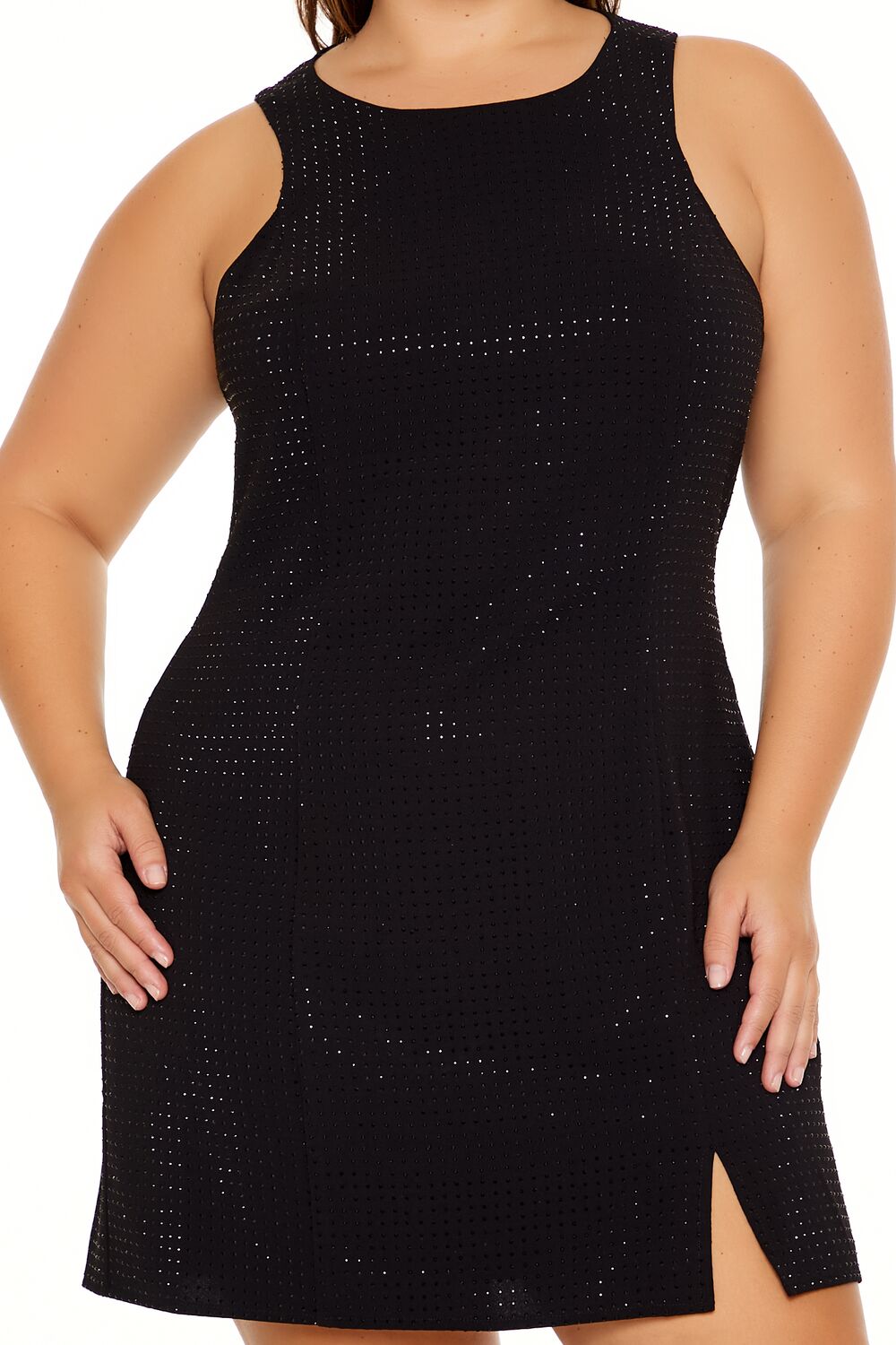 Plus Size Rhinestone Mini Dress - Forever 21