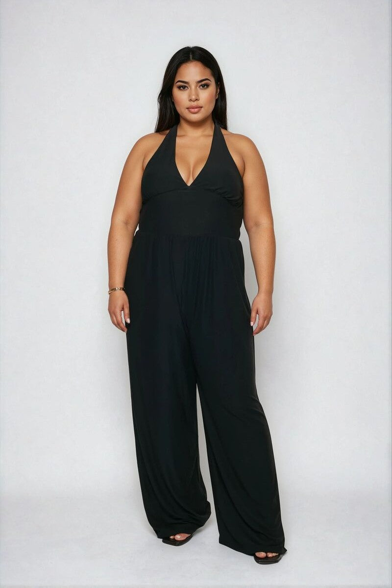 Plus Size Halter Wide-Leg Jumpsuit - Forever 21