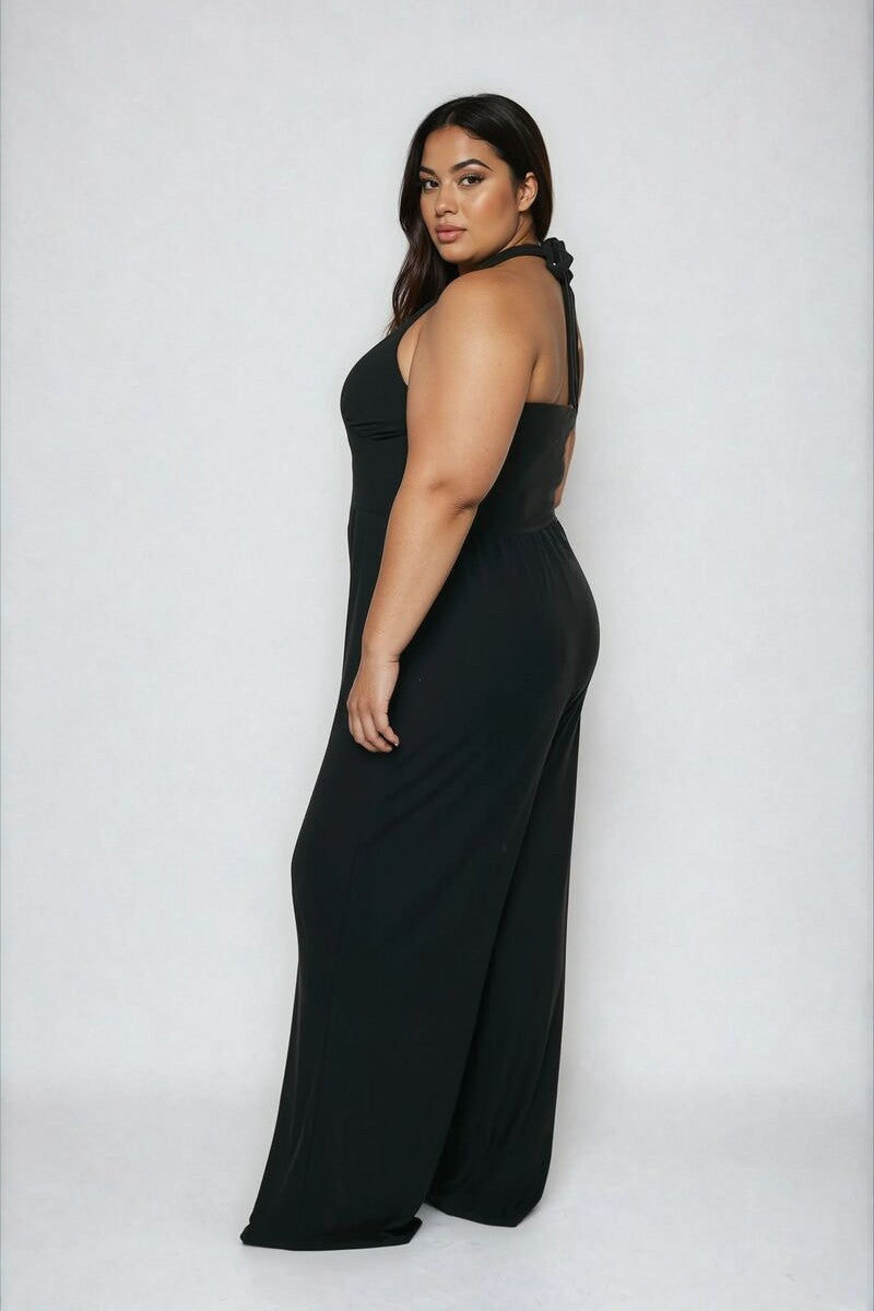 Plus Size Halter Wide-Leg Jumpsuit - Forever 21