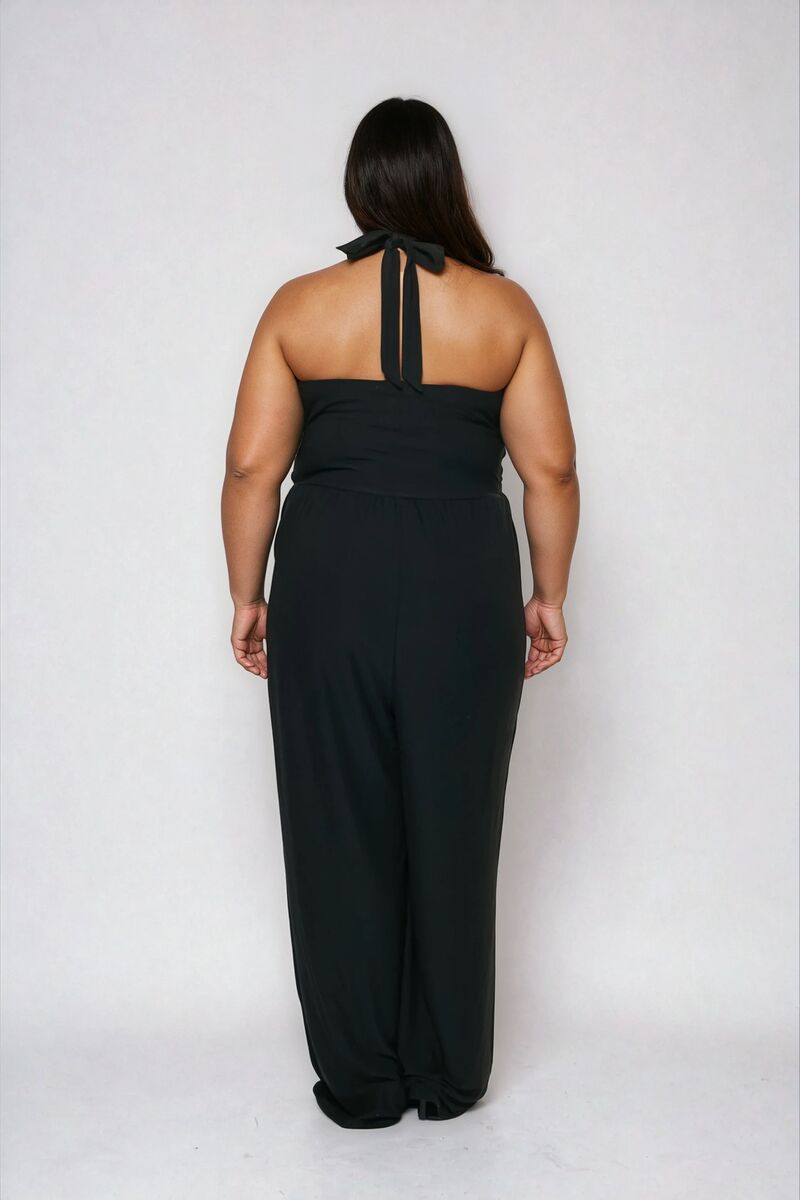 Plus Size Halter Wide-Leg Jumpsuit - Forever 21