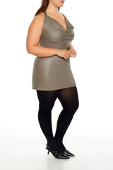Plus Size Cowl Halter Mini Dress - Forever 21