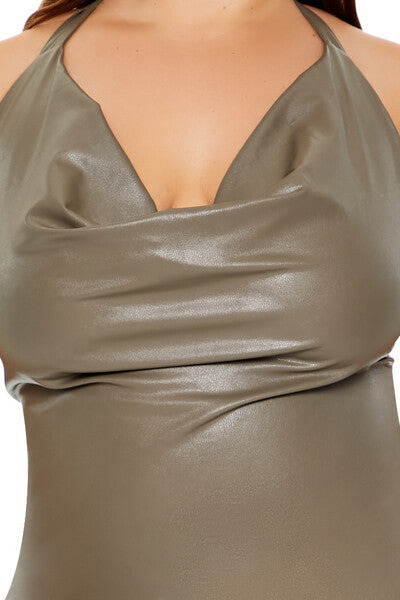 Plus Size Cowl Halter Mini Dress - Forever 21
