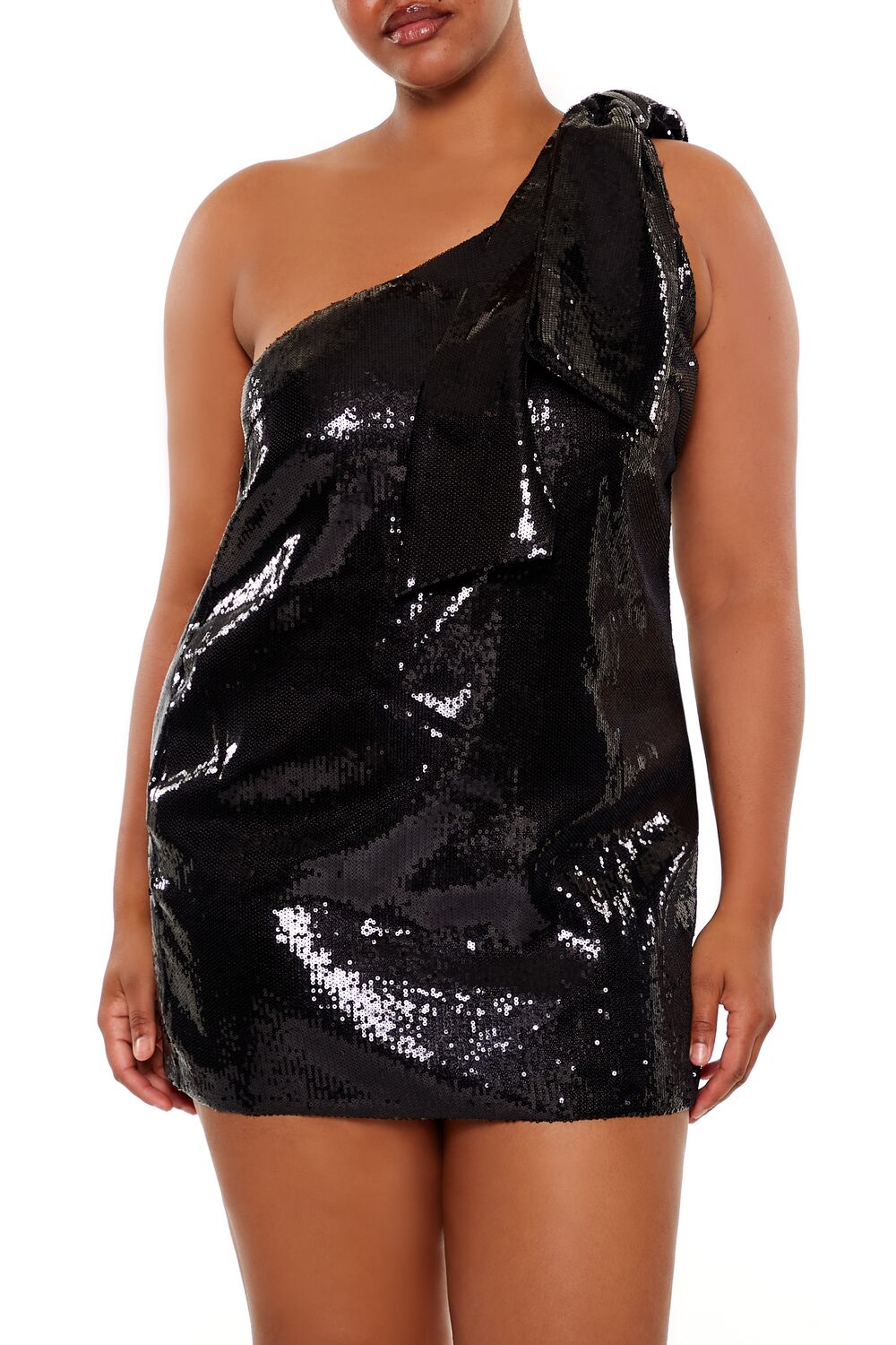 Plus Size Sequin Tie-Strap Mini Dress - Forever 21