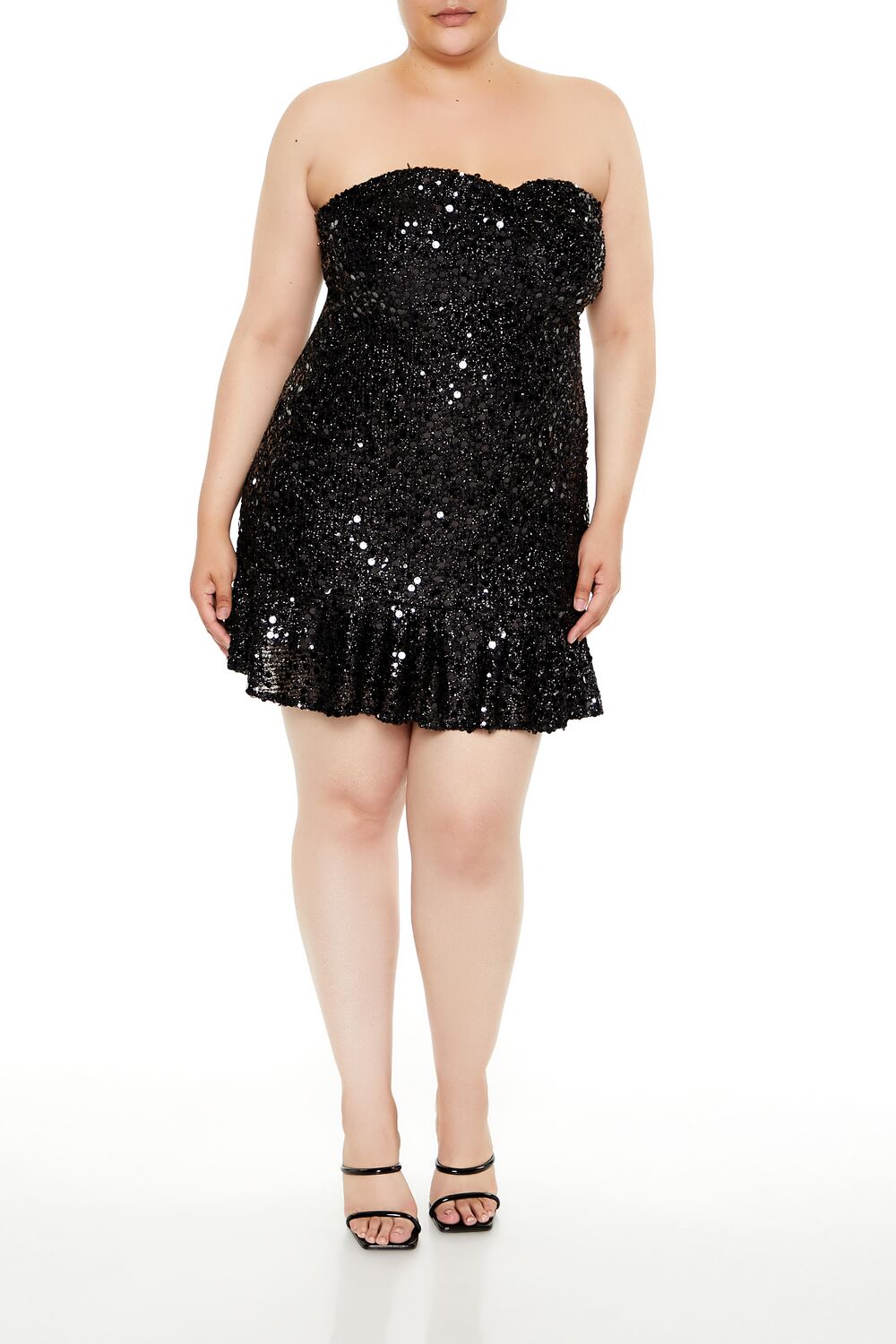 Plus Size Sequin Sweetheart Mini Dress - Forever 21