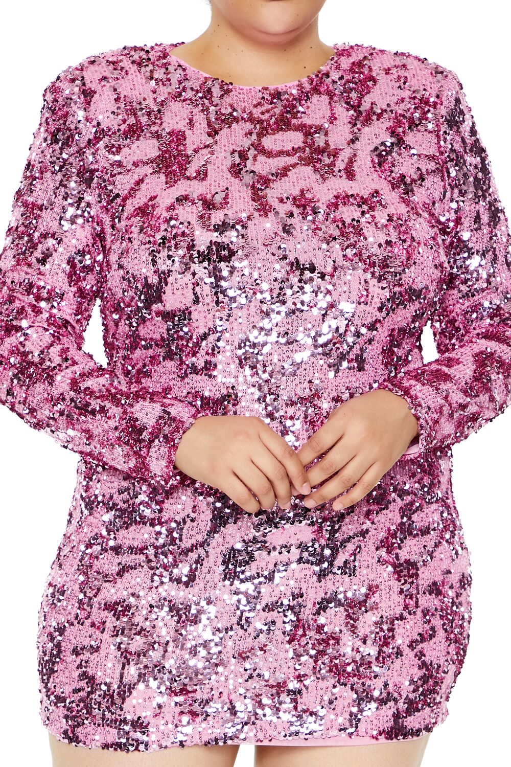 Plus Size Sequin Cutout Mini Dress - Forever 21