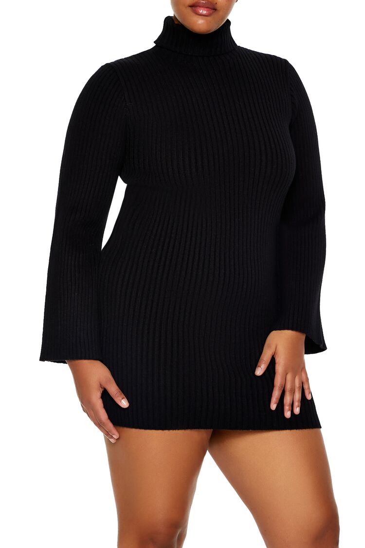 Plus Size Turtleneck Mini Sweater Dress - Forever 21