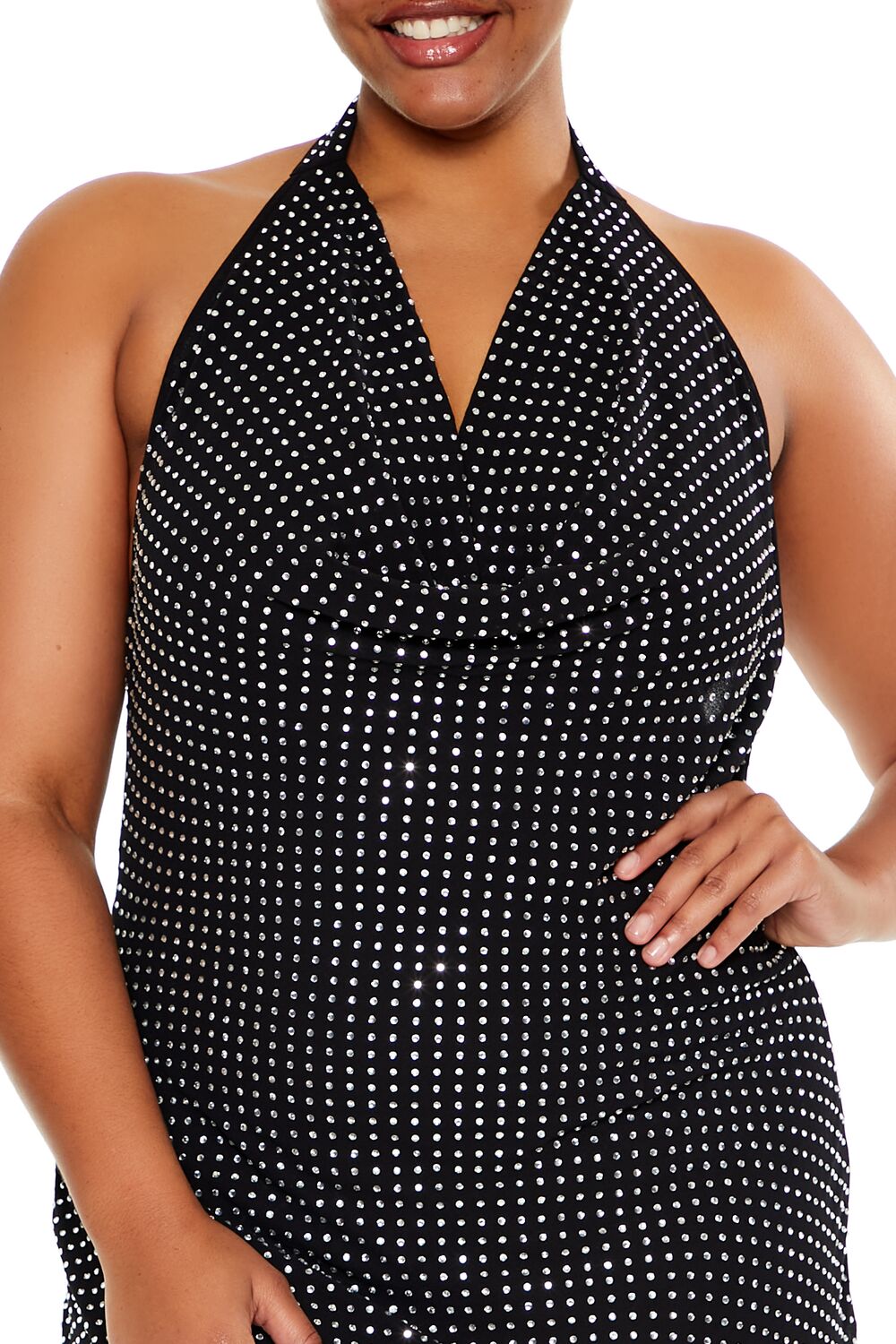 Plus Size Rhinestone Mini Dress - Forever 21