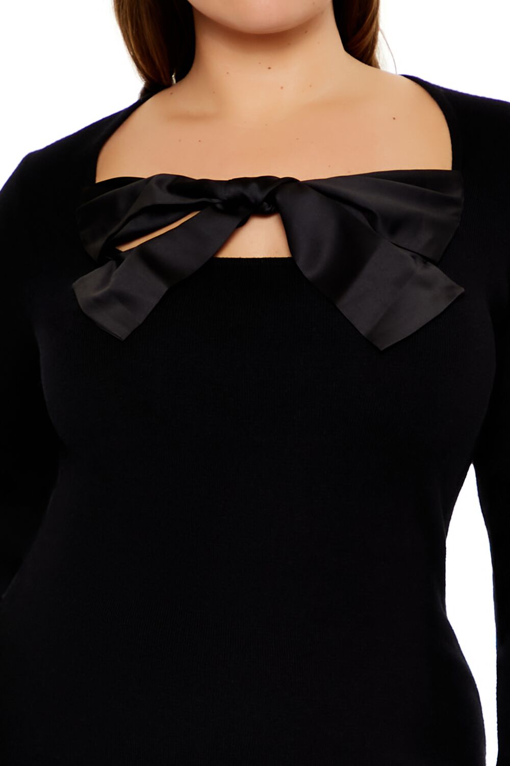 Plus Size Satin Bow Mini Dress - Forever 21