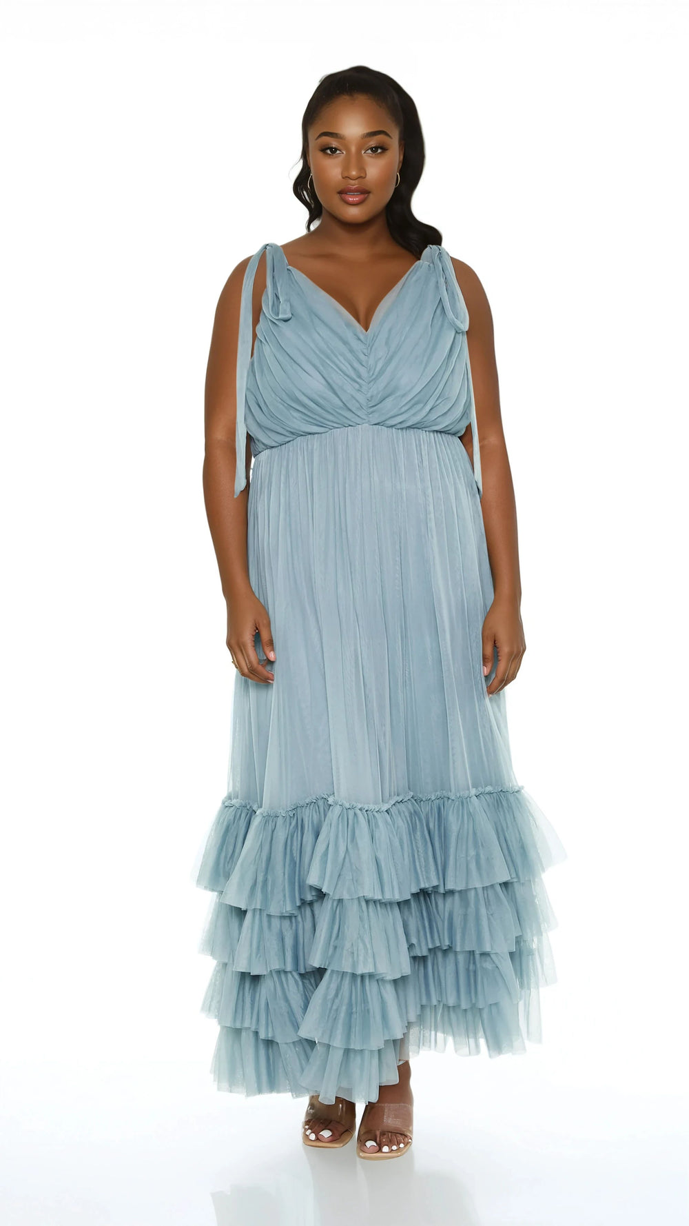 Plus Size Tiered Tie-Strap Maxi Dress - Forever 21