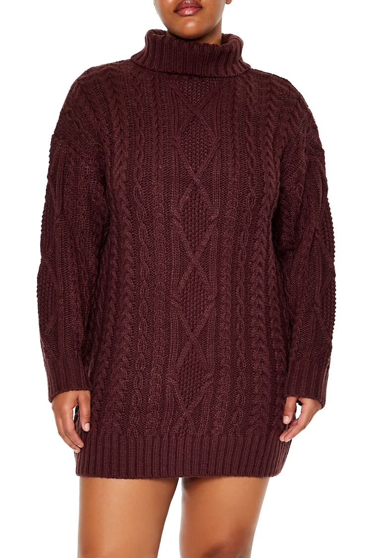 Plus Size Turtleneck Mini Sweater Dress - Forever 21
