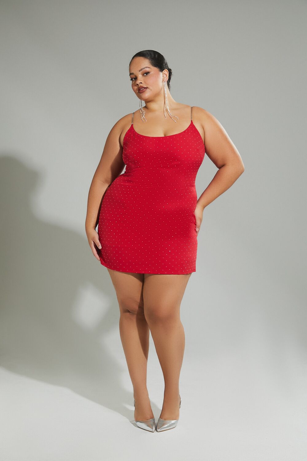 Plus Size Rhinestone Cami Mini Dress - Forever 21