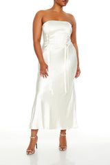 Plus Size Lace-Up Corset Maxi Dress - Forever 21