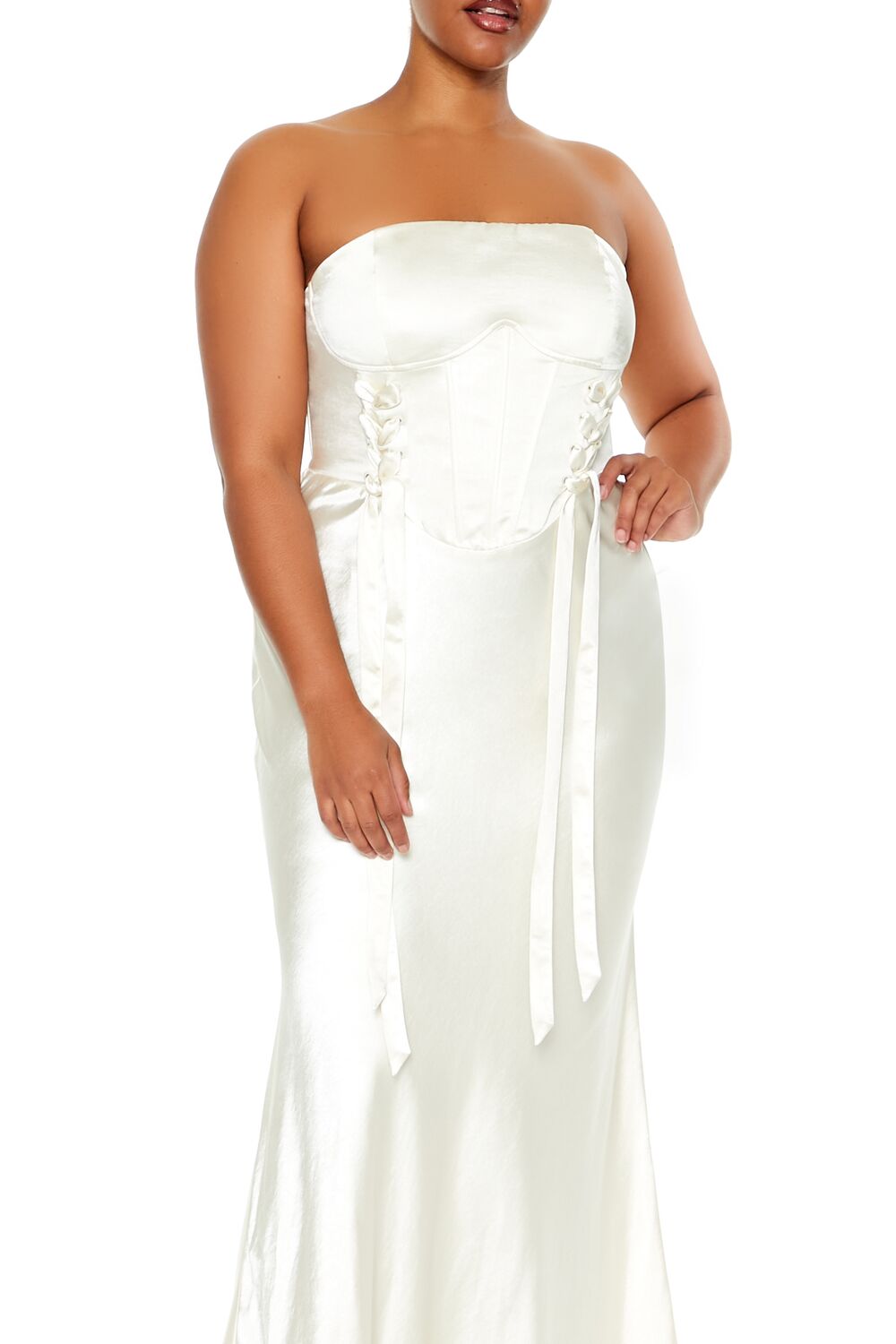 Plus Size Lace-Up Corset Maxi Dress - Forever 21