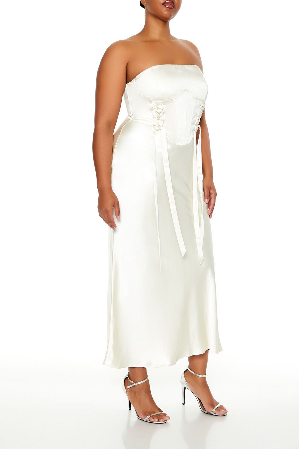 Plus Size Lace-Up Corset Maxi Dress - Forever 21