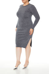 Plus Size Glitter Knit Midi Dress - Forever 21