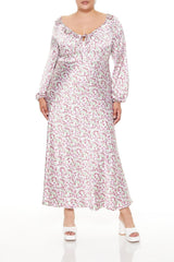 Plus Size Satin Floral Maxi Dress - Forever 21