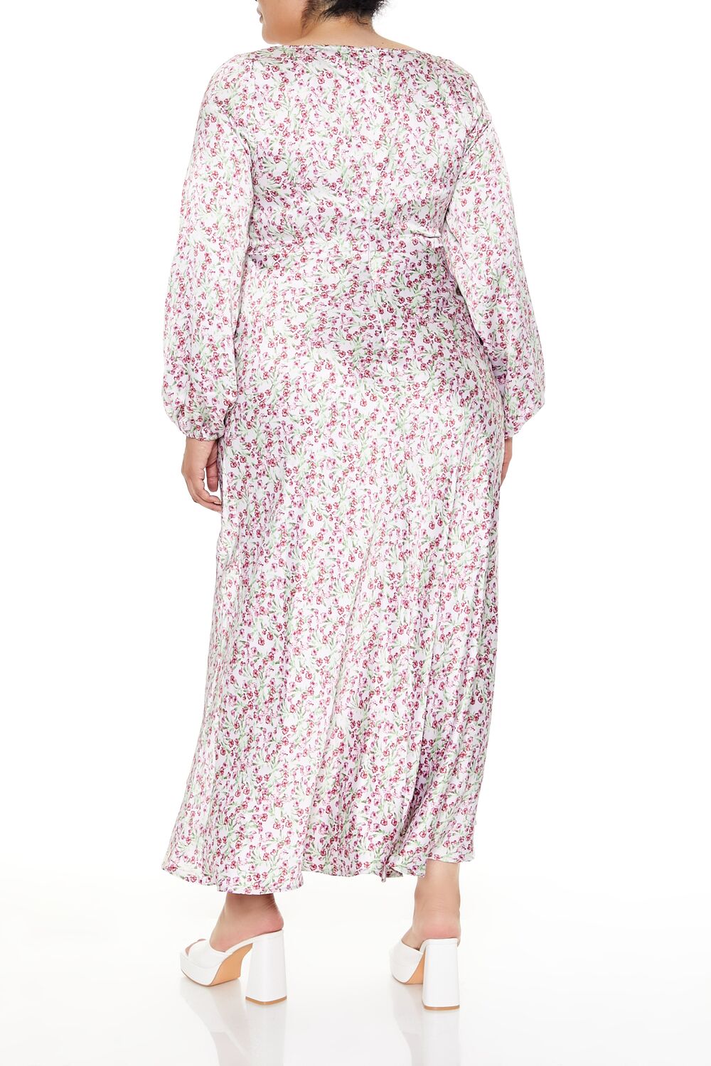 Plus Size Satin Floral Maxi Dress - Forever 21