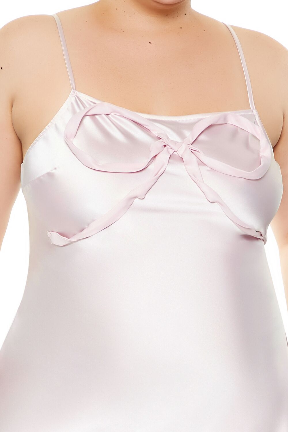 Plus Size Satin Bow Mini Slip Dress - Forever 21