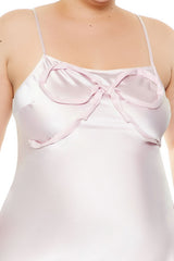 Plus Size Satin Bow Mini Slip Dress - Forever 21