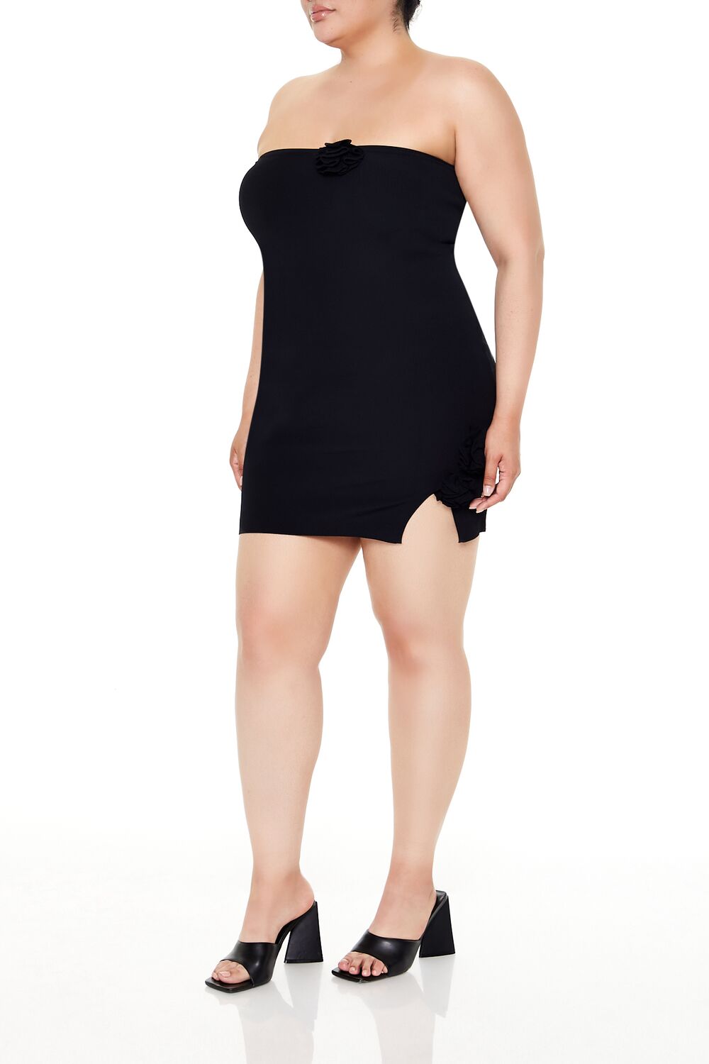 Plus Size Rosette Tube Mini Sweater Dress - Forever 21