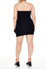 Plus Size Rosette Tube Mini Sweater Dress - Forever 21