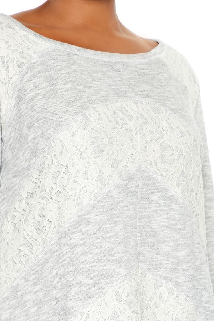 Plus Size Lace Chevron Mini Dress - Forever 21