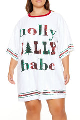 Plus Size Sequin Jolly Babe T-Shirt Dress - Forever 21