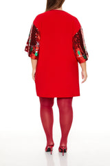 Plus Size Sequin Christmas Lights T-Shirt Dress - Forever 21