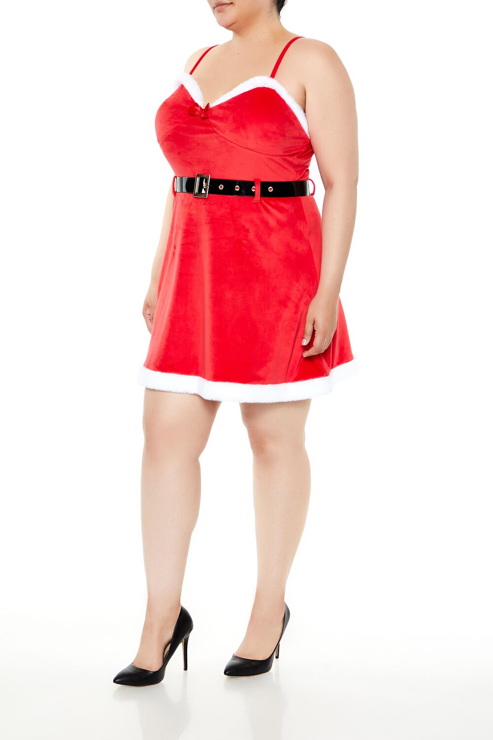 Plus Size Belted Santa Mini Dress - Forever 21