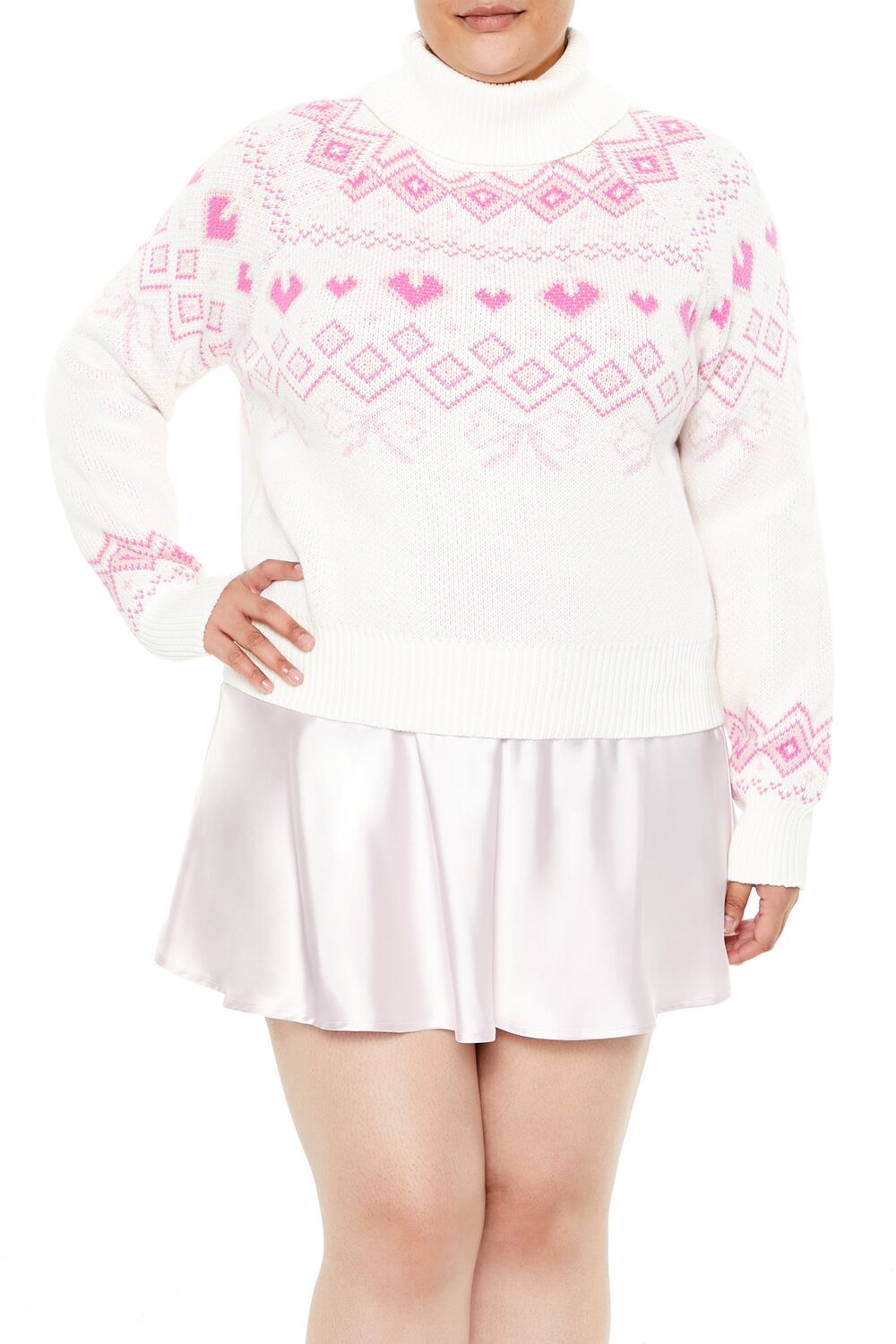 Plus Size Fair Isle Turtleneck Sweater - Forever 21