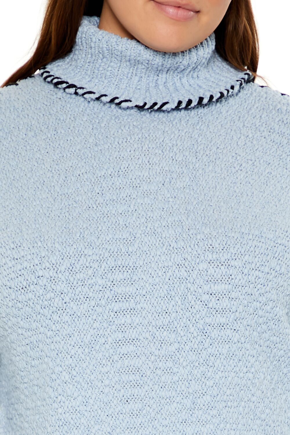 Plus Size Whipstitched Turtleneck Sweater - Forever 21