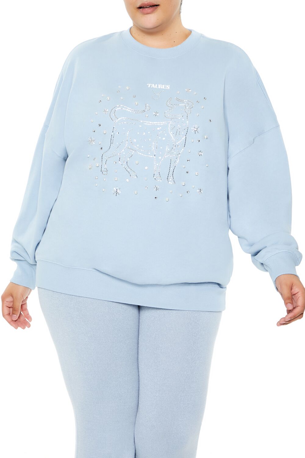 Plus Size Beaded Taurus Pullover - Forever 21