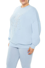 Plus Size Beaded Taurus Pullover - Forever 21
