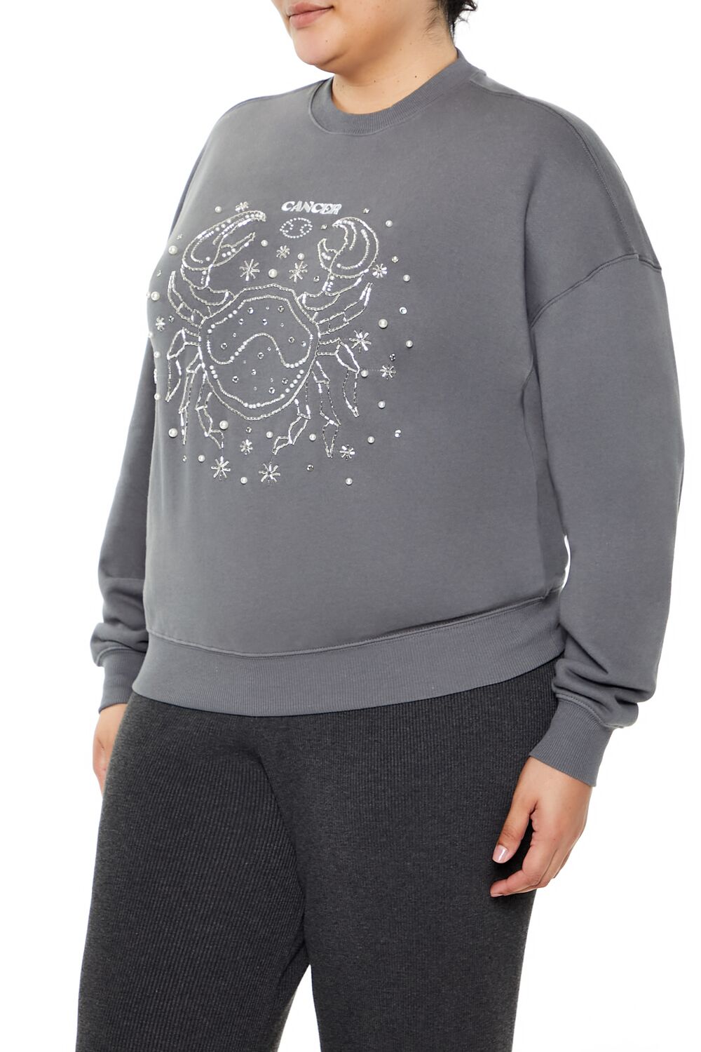 Plus Size Beaded Cancer Pullover - Forever 21