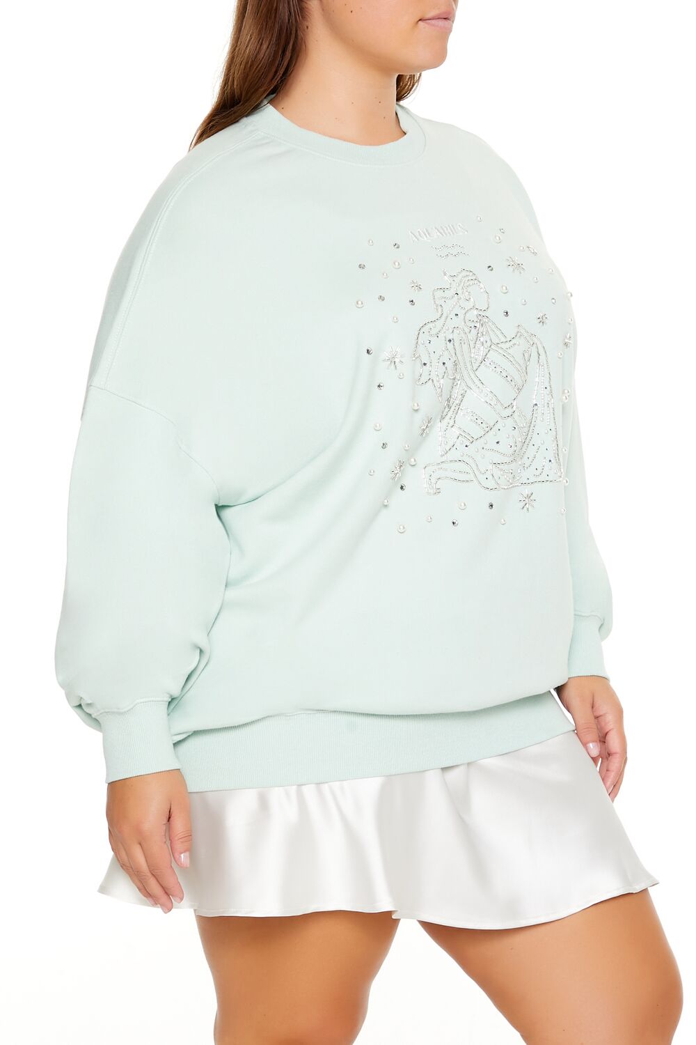 Plus Size Beaded Aquarius Pullover - Forever 21